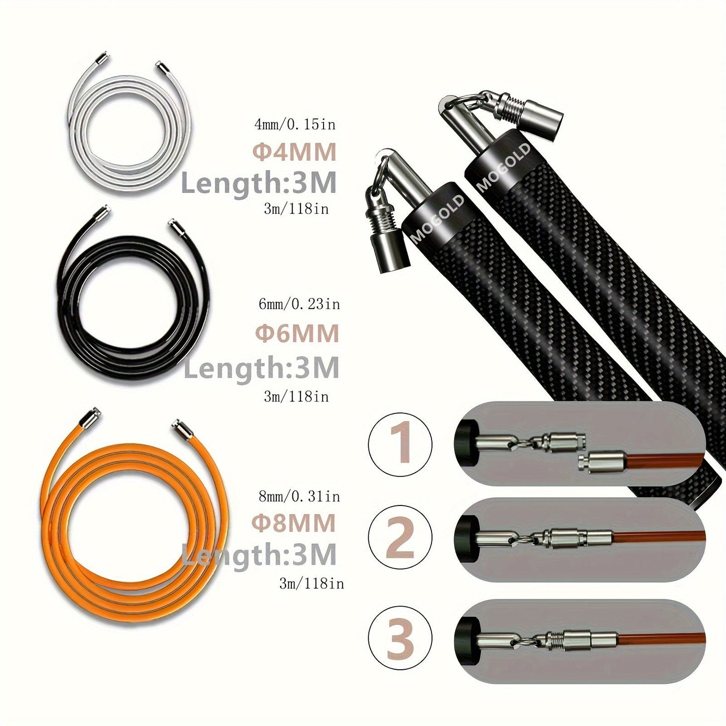 NNETM Heavy-Duty Steel Skipping Rope for Fitness Training