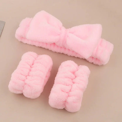 Facial Brush & Coral Fleece Hair Band Set