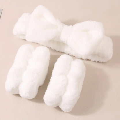 Facial Brush & Coral Fleece Hair Band Set