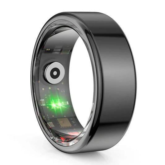 NNEOBA Titanium Steel Smart Ring with Health Monitoring, IP68 Waterproof, and Multi-sport Modes